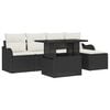 vidaXL Tuinbankenset met kussen 6 pcs Zwart Polyrattan