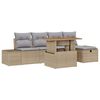 vidaXL Tuinbankenset 6 st Beige poly rattan