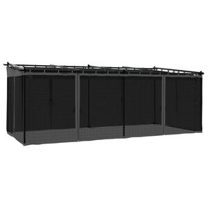 vidaXL Prieel met zijwanden van gaas 6x3 m staal antracietkleurig