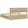 vidaXL Bedframe met hoofdeinde Sonoma 200 x 200 cm Massief grenenhout