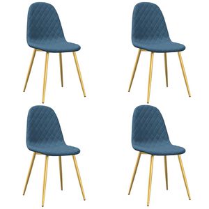 vidaXL Eetkamerstoelen 4 st fluweel blauw