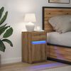 vidaXL LED Bedside Kast artisanaal eikenkleurig 38 x 34 x 61 cm