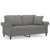 vidaXL Tweezitsbank met kussens 140 cm stof donkergrijs