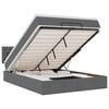vidaXL Bed poef met matras en LED's 140x200 cm stof donkergrijs