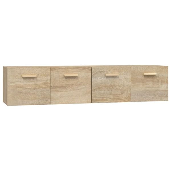 vidaXL Wandkasten 2 st 80x35x36,5 cm bewerkt hout sonoma eikenkleurig