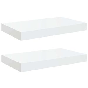 vidaXL Wandschappen zwevend 2 st 40x23x3,8 cm MDF hoogglans wit