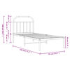 vidaXL Bedframe met hoofdbord metaal wit 90x190 cm