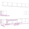 vidaXL Tv-meubelset Wandgemonteerd 8 pcs Zwart Eiken Bewerkt hout