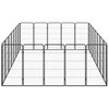 vidaXL Hondenkennel 24 panelen 50 x 100 cm gepoedercoat staal zwart