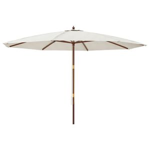 vidaXL Parasol met houten paal 400x273 cm zandkleurig