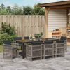 vidaXL Tuin eettafelset 9 pcs Grijs Gepoedercoat staal