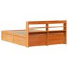 vidaXL Bedframe met hoofdbord massief grenenhout wasbruin 135x190 cm