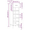 vidaXL Schoenenkast 30x35x105 cm bewerkt hout hoogglans wit