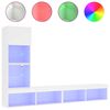 vidaXL 4-delige Tv-wandmeubelset met LED-verlichting bewerkt hout wit