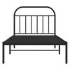 vidaXL Bedframe met hoofdbord metaal zwart 100x190 cm