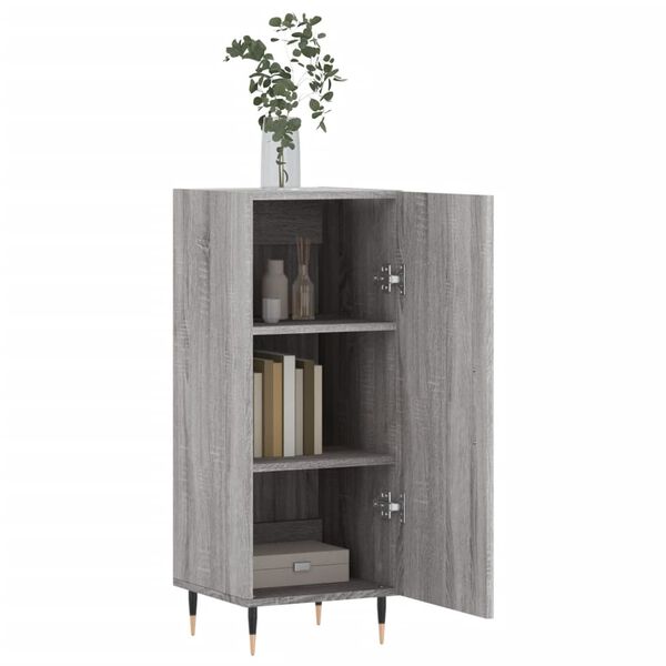 vidaXL Dressoir 34,5x34x90 cm bewerkt hout grijs sonoma eikenkleurig