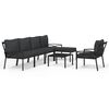 vidaXL 7-delige Loungeset met kussens staal grijs