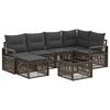 vidaXL Tuinbankenset 7 st Grijs poly rattan