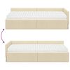 vidaXL Hoekbedframe met Matras Anders met hoofdeinde 2 pcs Cr&egrave;me Stof