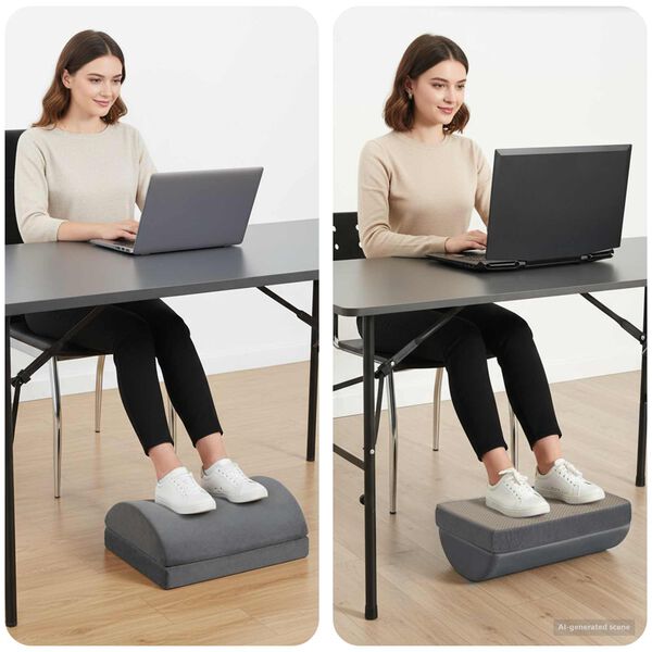 vidaXL Voetensteun Kussen Effen Grijs