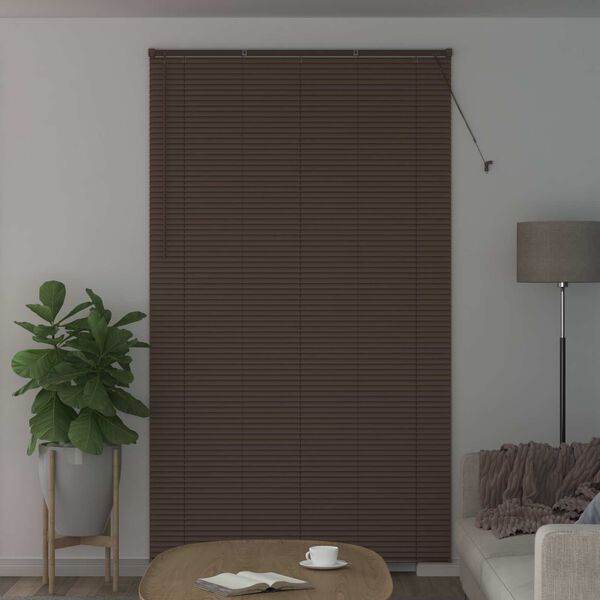 vidaXL Venetiaanse Blind Donkerbruin met Patroon 213 x 140 cm PVC