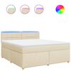 vidaXL Boxspring met matras stof cr&egrave;mekleurig 180x200 cm