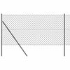 vidaXL gaashek met grondbevestiging 25 x 1 m PVC-Coated Staal Grijs