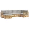 vidaXL Buiten bankenset 6 st Wit en Lichtgrijs Polyester