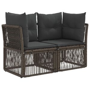 vidaXL Tuinbank 2-Aantal zitplaatsen Grijs poly rattan