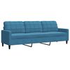 vidaXL 2-delige Loungeset met kussens en bolsters fluweel blauw