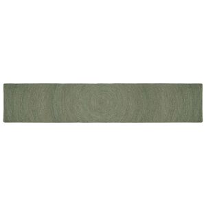 vidaXL Vloerkleden Olijfgroen 80 x 400 cm Jute