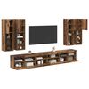vidaXL TV Wandkast Set Wandgemonteerd 7 pcs Oud Hout Bewerkt hout