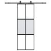 vidaXL Schuifdeur met beslagset 76x205 cm gehard glas zwart