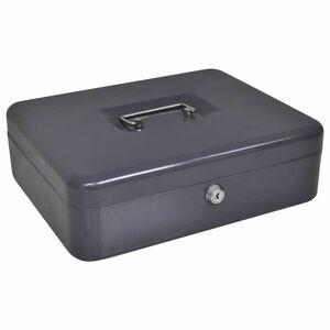 vidaXL Cash Box met slot Zwart 30 x 24 x 9 cm Staal