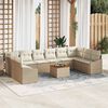 vidaXL Tuinbankenset met opslag 11 pcs Beige en Cr&egrave;me poly rattan