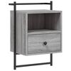 vidaXL Nachtkastje wandgemonteerd 40x30x61 cm hout grijs sonoma eiken