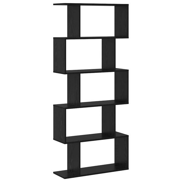 vidaXL Boekenkast Zwart Eiken 70 x 24 x 161 cm Bewerkt hout