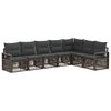 vidaXL Tuinbankenset 7 pcs Grijs poly rattan