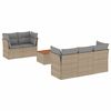 vidaXL 6-delige Loungeset met kussens poly rattan beige