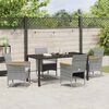 vidaXL Tuin eettafelset met kussen 5 pcs Grijs poly rattan