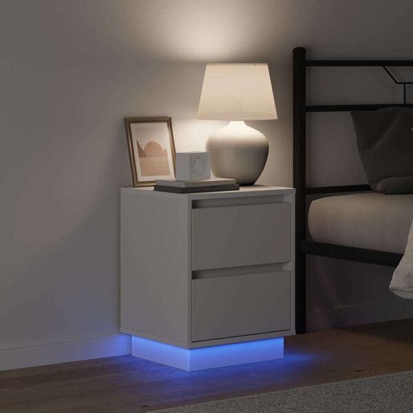 vidaXL Nachtkastje met lade Wit 39 x 34,5 x 50 cm Bewerkt hout