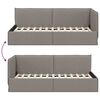 vidaXL Hoekbedframe met hoofdeinde Taupe 100 cm x 200 cm Fluweel