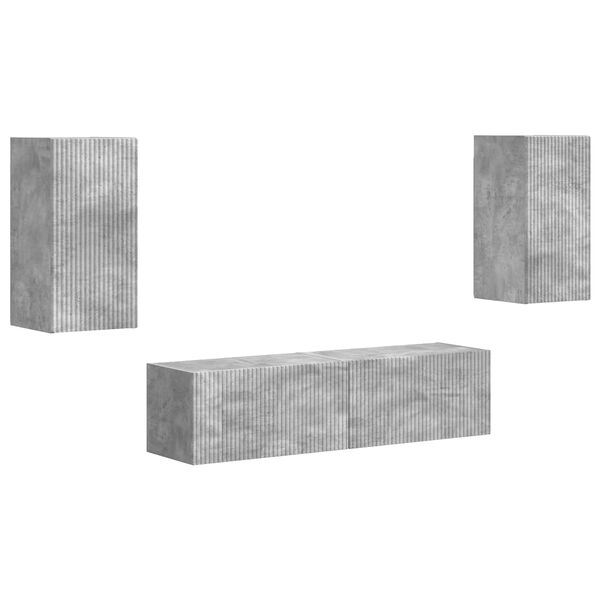 vidaXL Tv-meubelset 4 pcs Beton Grijs Bewerkt hout