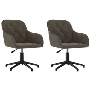 vidaXL Eetkamerstoelen draaibaar 2 st fluweel donkergrijs