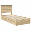 vidaXL Opslag bed met hoofdeinde Sonoma Eiken 75 x 190 cm Bewerkt hout