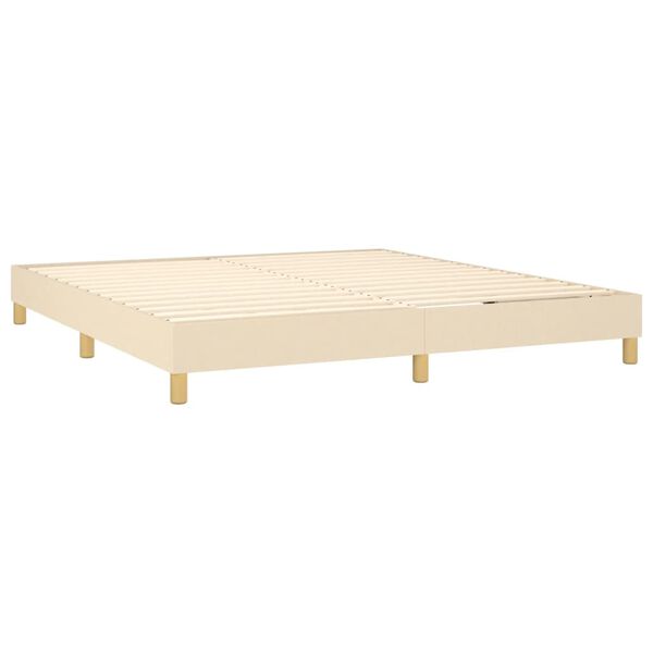 vidaXL Boxspring met matras stof cr&egrave;mekleurig 160x200 cm