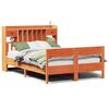 vidaXL Bed met boekenkast zonder matras grenenhout wasbruin 140x190 cm