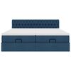 vidaXL Ottoman bed met matrassen 160x200cm stof blauw