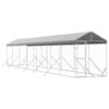 vidaXL Hondenkennel met dak 2x14x2,5 m gegalvaniseerd staal zilver
