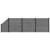 vidaXL Hek set 619 x 186 cm WPC en Aluminium Grijs